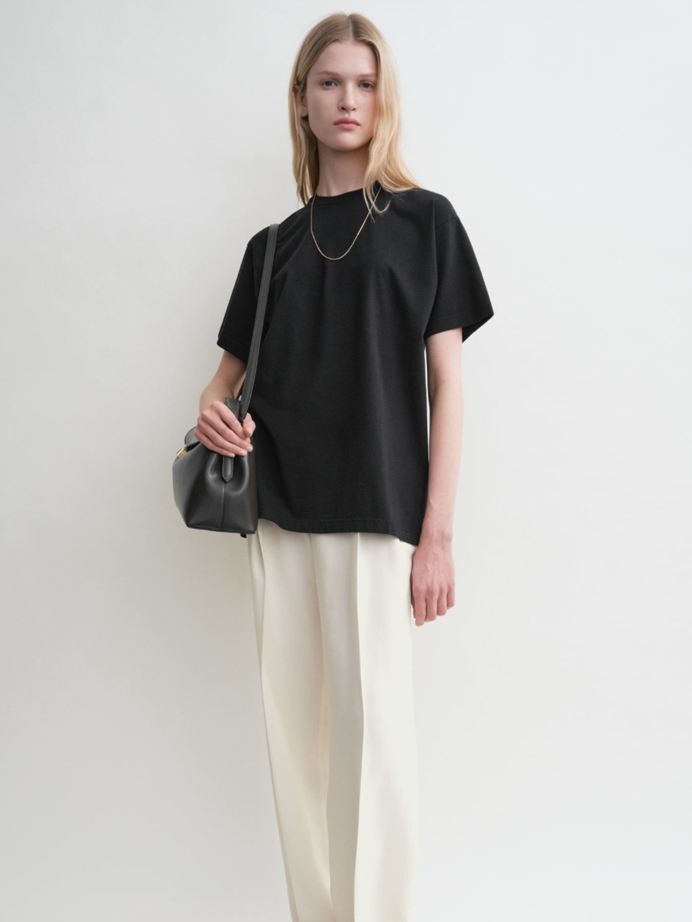 NWT Toteme Black Straight Cotton Tee | XS